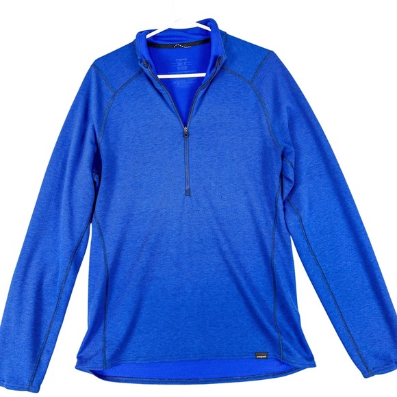 Patagonia Other - Patagonia Capilene Pullover Mens‎ Medium Blue 1/4 Zip Base Layer Shirt Athletic